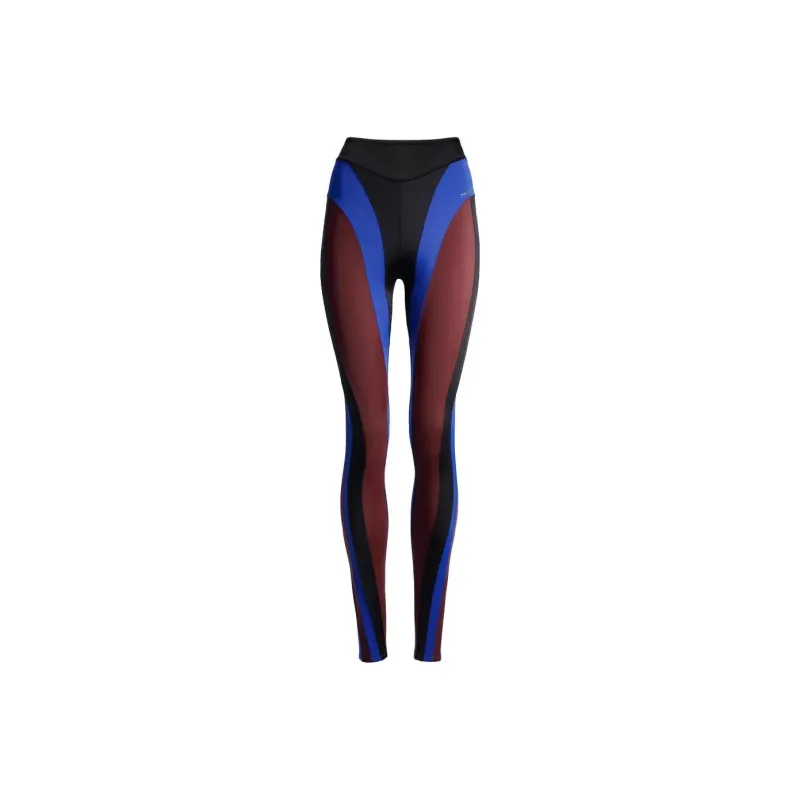 Mugler H&M Spiral Paneled Jersey Leggings Black/Color Block-0