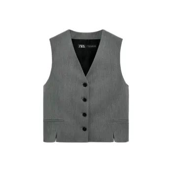 ZARA Vests Women's Gray