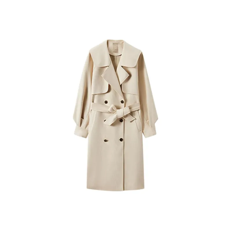 EICHITOO Trench Coat Women's Ecru-0