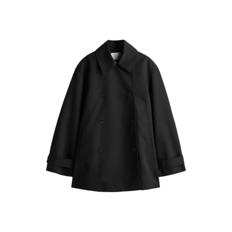 H&M Trench Coats Women's Black-0