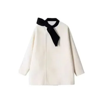ABBY GODDESS Velvet feel Coat Women's White
