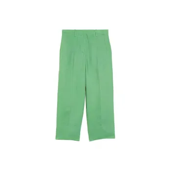 'S MAX MARA Washed Linen Cropped Trousers