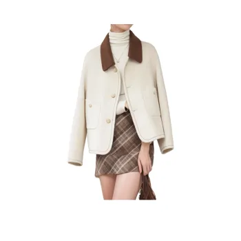 Mapping Velvet-feel Coat Women's Ecru