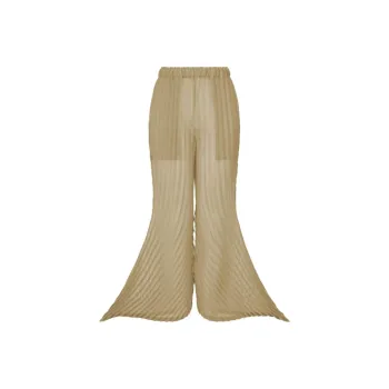 ISSEY MIYAKE FW24 Casual Pants Women's Kudzu Root Khaki