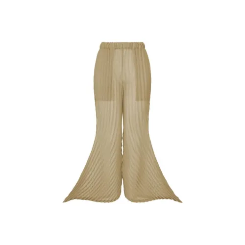 ISSEY MIYAKE FW24 Casual Pants Women's Kudzu Root Khaki