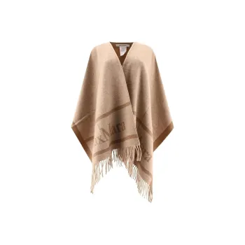 MaxMara Logo Detailed Fringed Cape