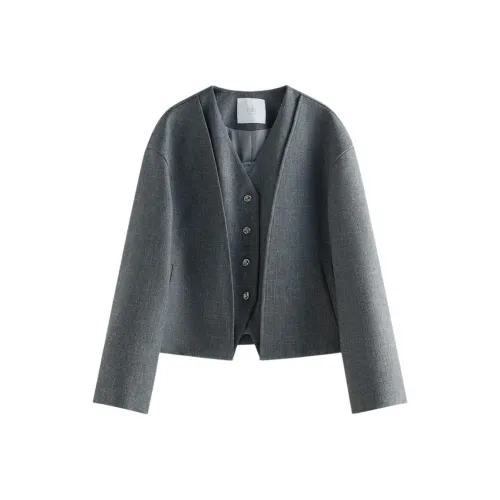 FANSILANEN Long Sleeved Business Suit Women's Gray