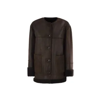 WEEKEND MaxMara Borbone Buttoned Crewneck Coat