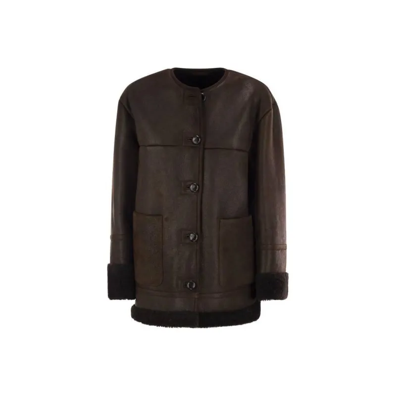 WEEKEND MaxMara Borbone Buttoned Crewneck Coat-0