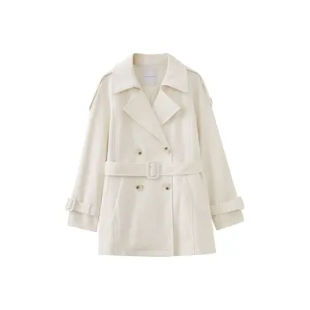 SHUIYUNJIAN Trench Coat Women's Ivory White