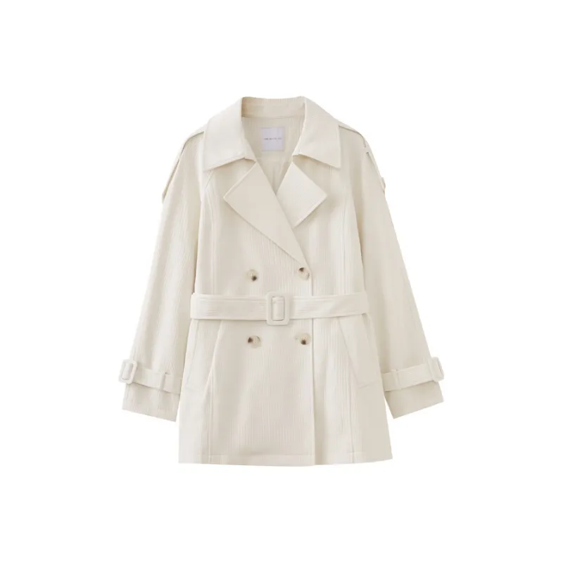 SHUIYUNJIAN Trench Coat Women's Ivory White-0