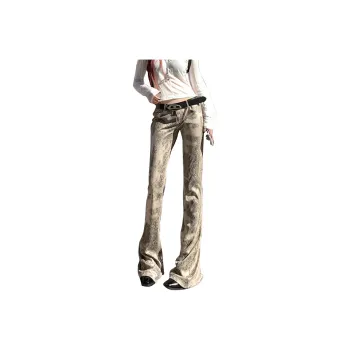FAIRWHALE Casual Pants Women's Fragmented Wild Python
