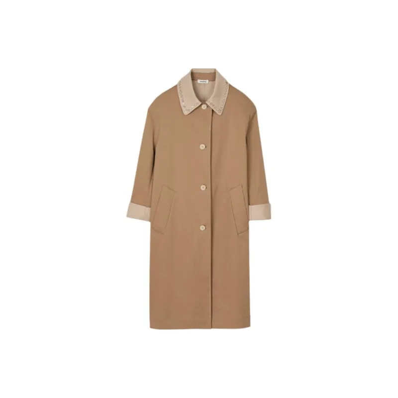Sandro Rhinestone collar Trench Coat-0