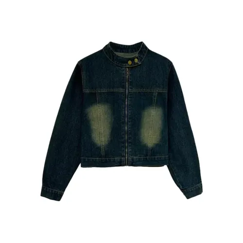 HUINIAN Denim Jacket Women's Vintage Denim
