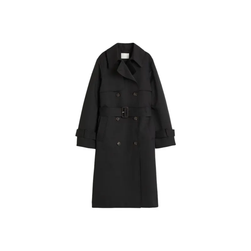 H&M Trench Coats Women's Black-0
