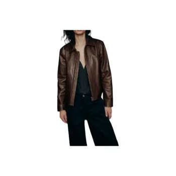 REFORMATION Leather Jacket Women's Brown