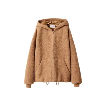 MIU MIU Velvet feel Coat Women's Camel Brown