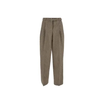 JIL SANDER Checked Belted Trousers