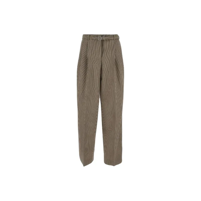 JIL SANDER Checked Belted Trousers-0