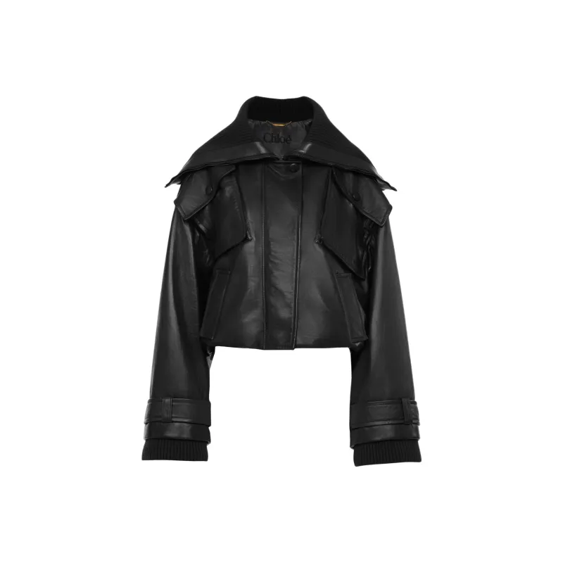 Chloé Leather Bomber Jacket-0