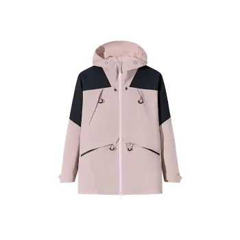 Anta Windproof Waterproof Wear Resistant Warm Windbreaker Jacket Women's Smoke Gray Pink/Basic Black