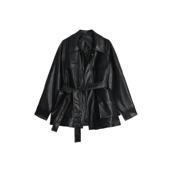 COMBO Leather Jacket Unisex Black