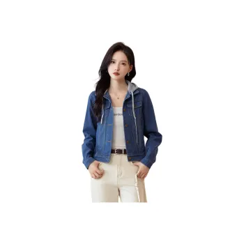 X MOOM Denim Jacket Women's Dark Blue