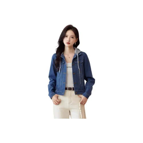 X MOOM Denim Jacket Women's Dark Blue