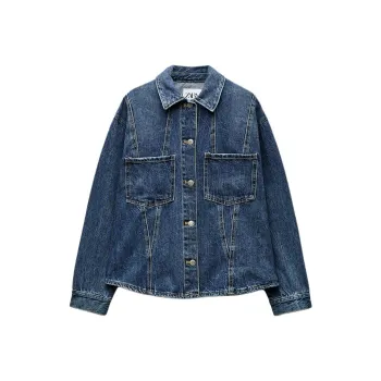 ZARA Trf Denim Jacket Women's Blue