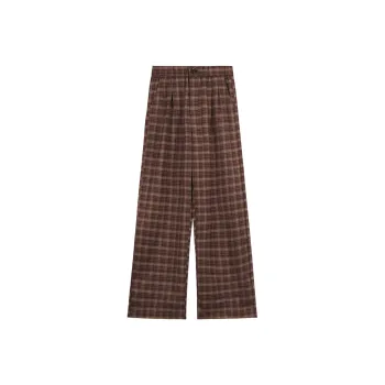Migu Casual Pants Women's Red Plaid