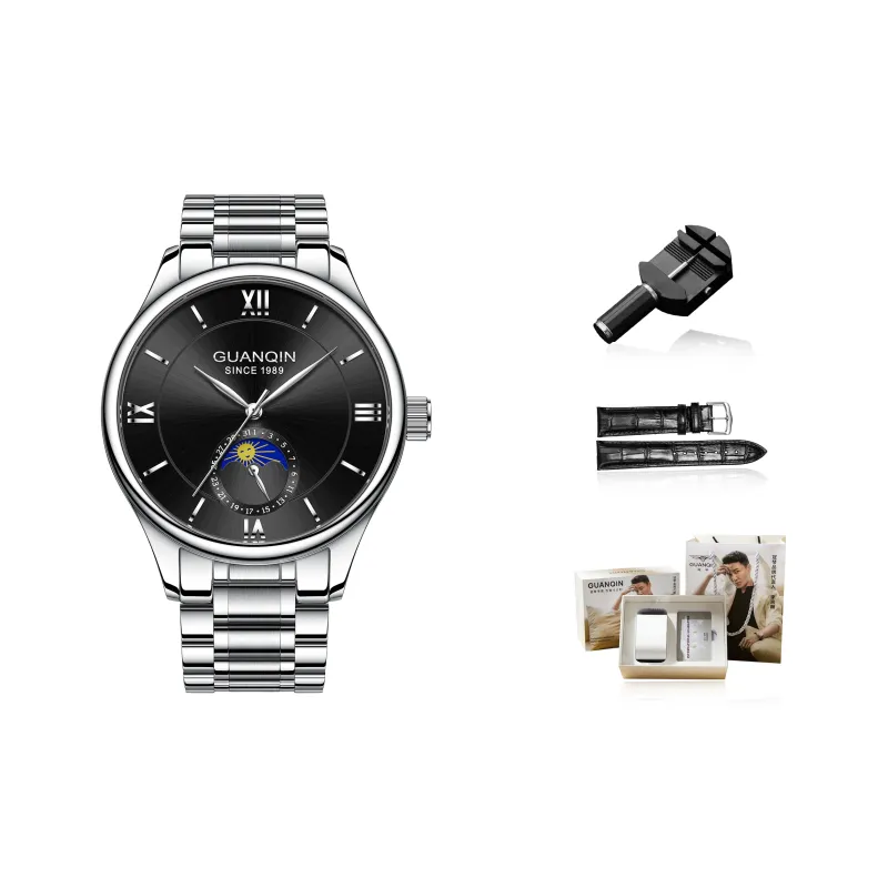 GUANQIN Master Collection Mechanical Movement Stainless Steel Watchband Watch Men's Watches White Dial-14