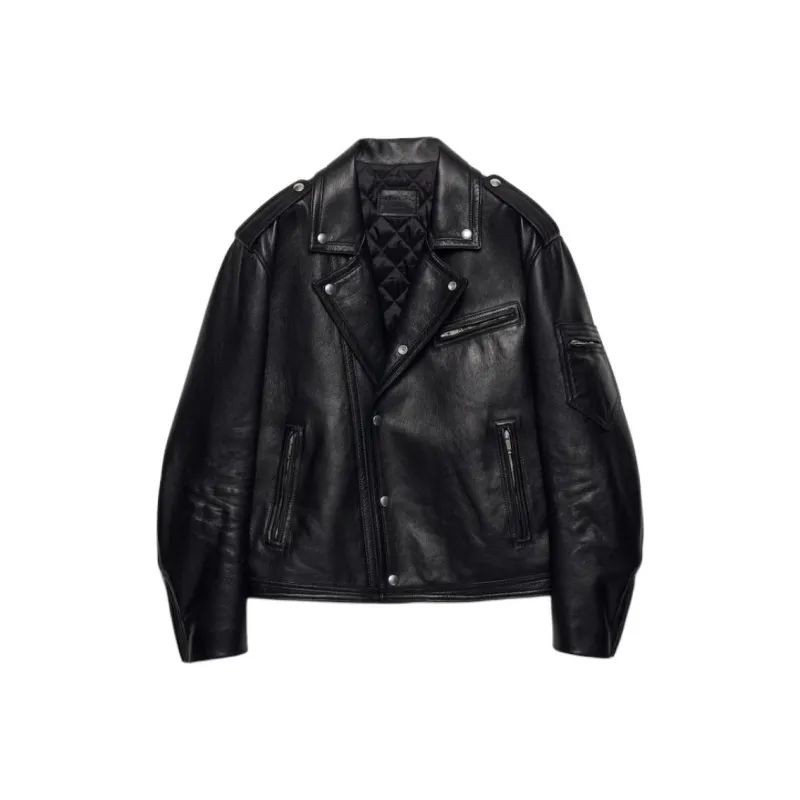 PRADA Leather Biker Jacket-0