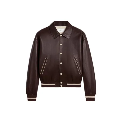 celine and Teddy Jacket With Shirt Collar In Soft Lambskin
