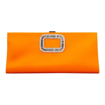 Roger Vivier Silk Satin Clutch Women's Light Orange