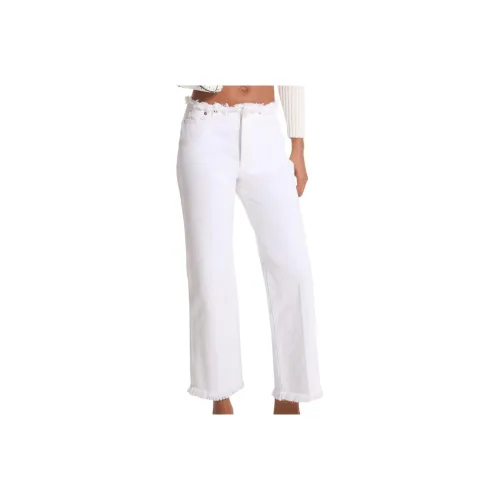 MICHAEL KORS Denim Belted Flared Jeans Casual Pants Women's White