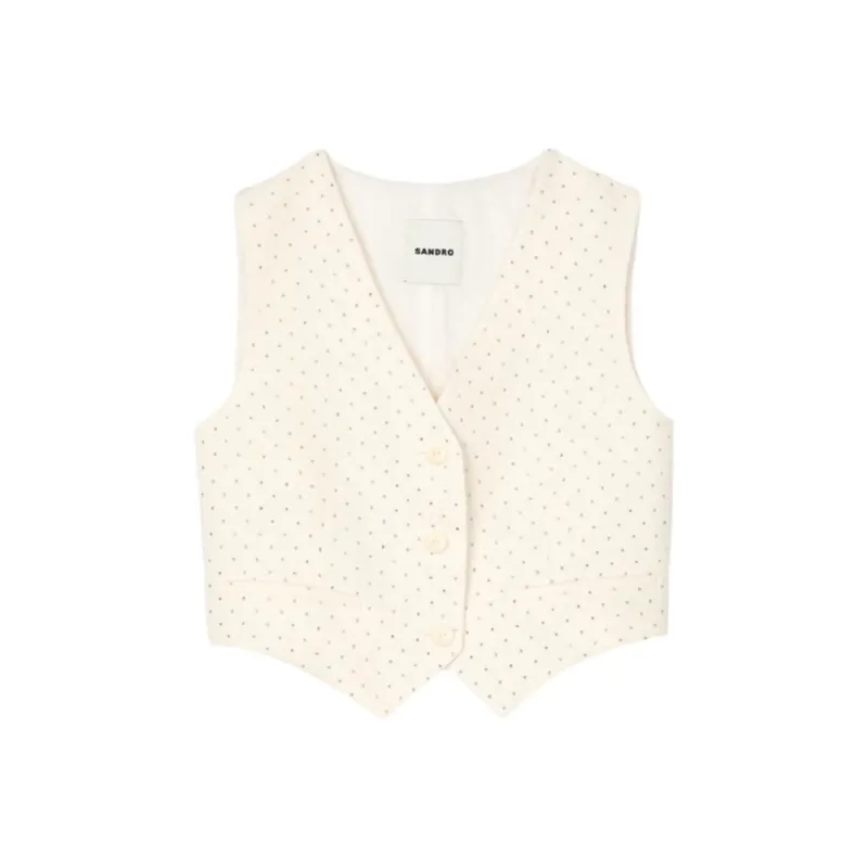 Sandro Rhinestoned Waistcoat-0