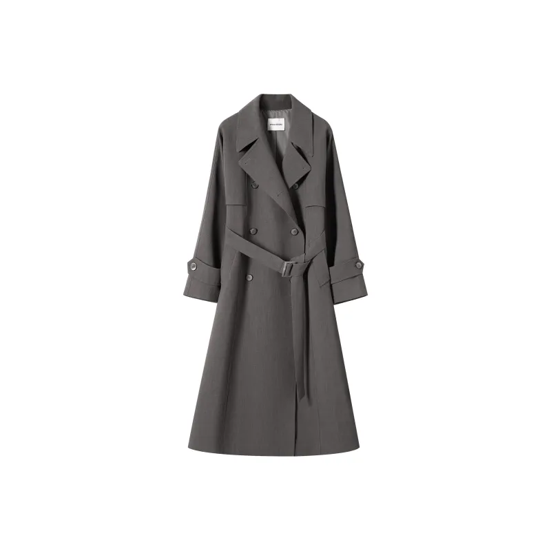 MOSIIMORII Trench Coat Women's Gray Gray-0