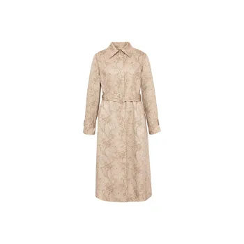 BBLLUUEE Trench Coat Women's Elegant Camel