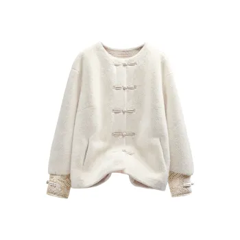 Cypress House Velvet feel Coat Women's Ecru