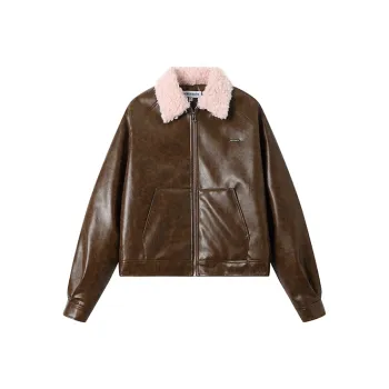ANDREA MARTIN Leather Jacket Women's Brown