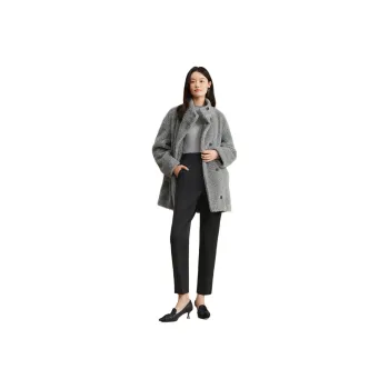Yiner Velvet feel Coat Women's Light Silver Gray