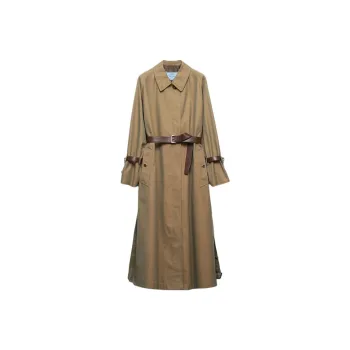 PRADA Long Sleeved Belted Trench Coat