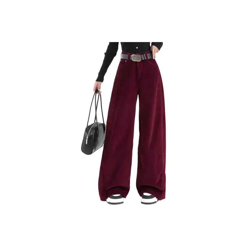 FAWENXIANGZI Casual Pants Women's Angora Red-0