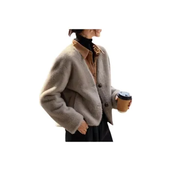 Mo Han Yi Mei Velvet feel Coat Women's Light Heather Gray