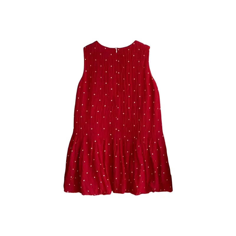 DOKZB Sleeveless Dresses Women's Red-1