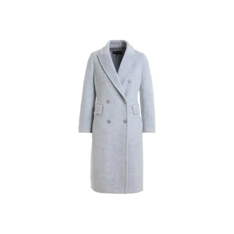 QIAOWANNI Coats Women's Gray Blue-0
