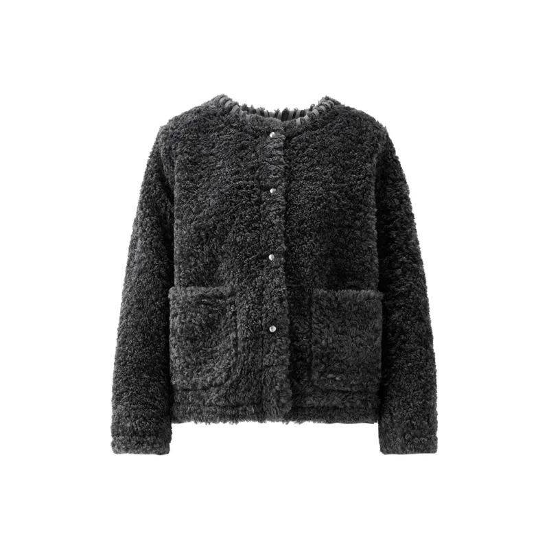 UNIQLO Velvet feel Coat Women's Silver Gray-0
