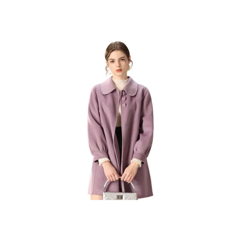 FENHONGMALI Coats Women's Purple-0