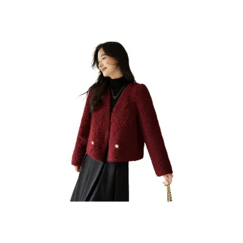 VICTORIA&VERA Velvet feel Coat Women's Ancora Red