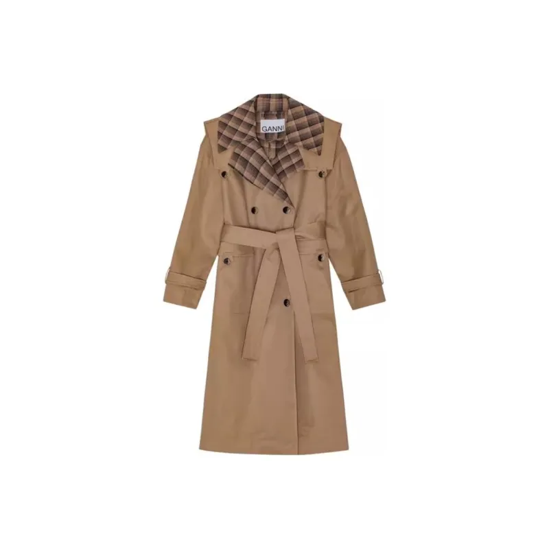 GANNI Belted Oversized Trench Coat-0